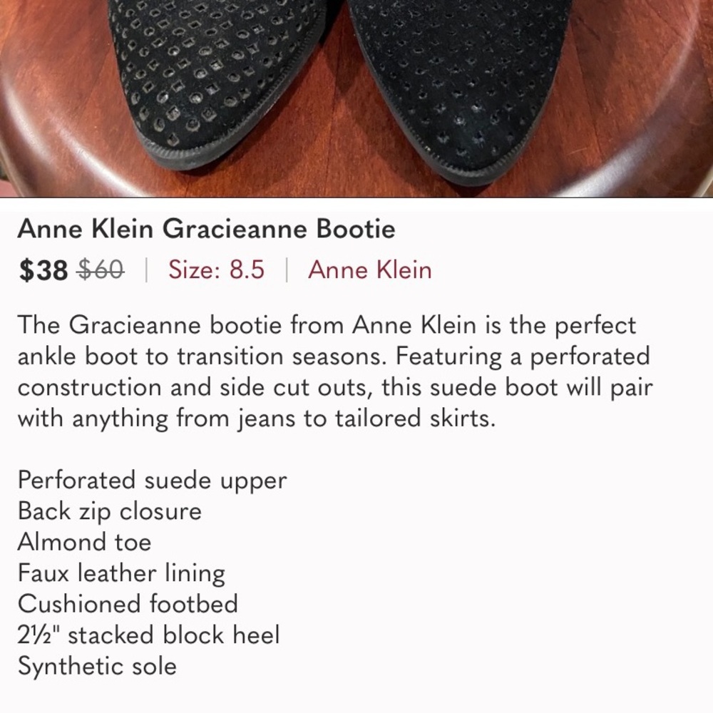 Anne Klien size 8.5 bootie